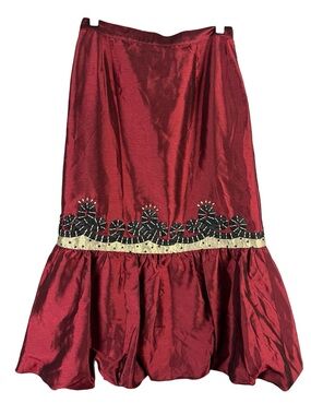 Ann Gerlin Whimsigoth Taffeta Bubble Hem Skirt Drop Waist Size 10